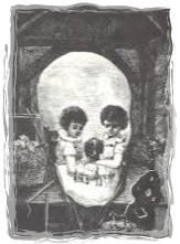 mourning skull-framed
