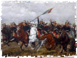 war games cavalry charge into maxim framed