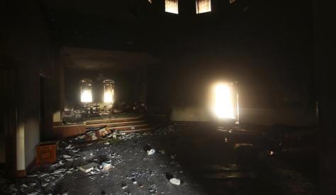 arson ruins dark inside