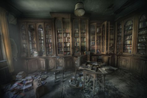 mansion Library-ghosts-The-Manor-library-was-very-dusty