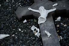 ruins broken crosses